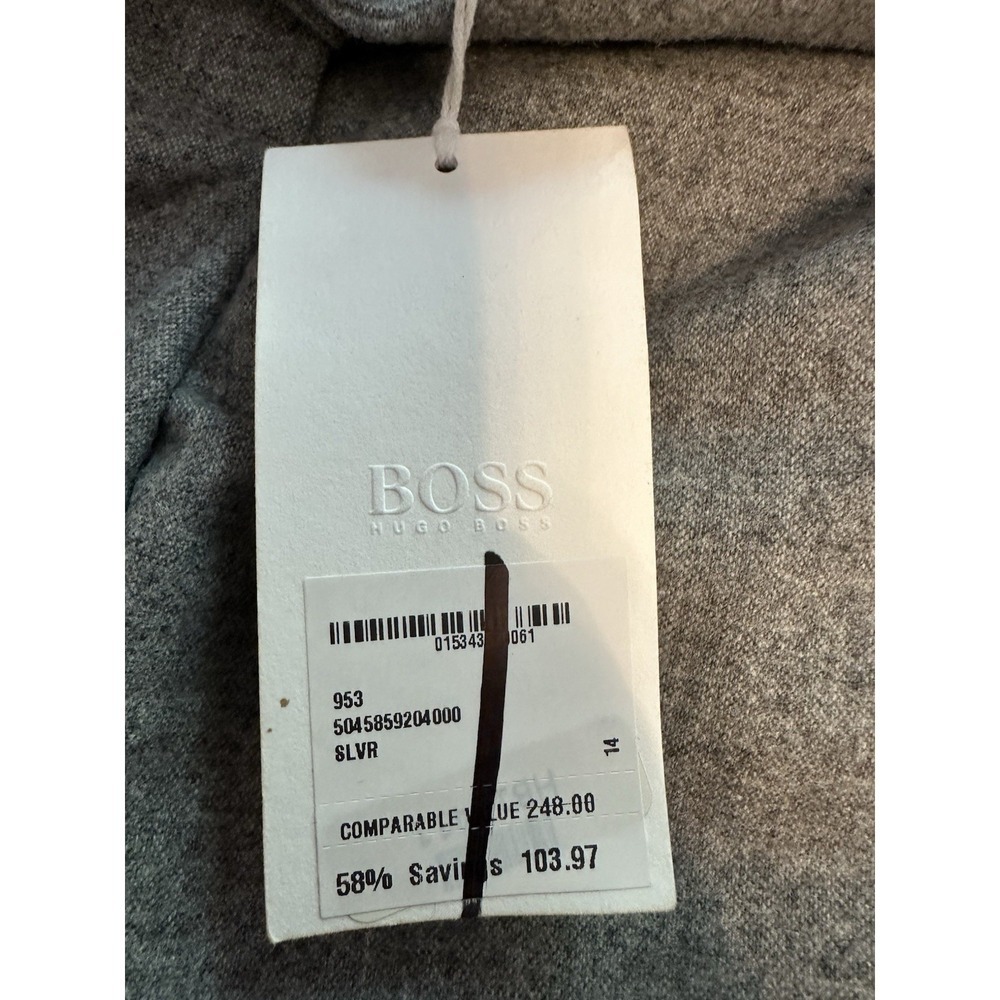 BOSS Hugo Boss Women’s Gray Wool-Blend Trousers Jogger Waist Size 14 NWT - Picture 5 of 14